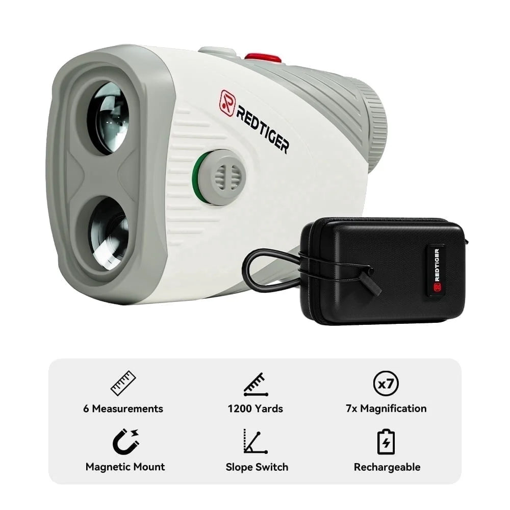 Laser Golf Range Finder, 7X Magnification Clear View 1200 Yards Laser Hunting Rangefinder, Slope Measurement, Flag Pole Lockin, Short, Gray